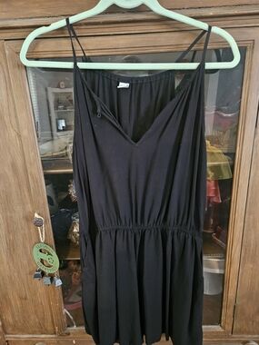 Old Navy Black Spaghetti Strap Romper With Pockets Sz Lg